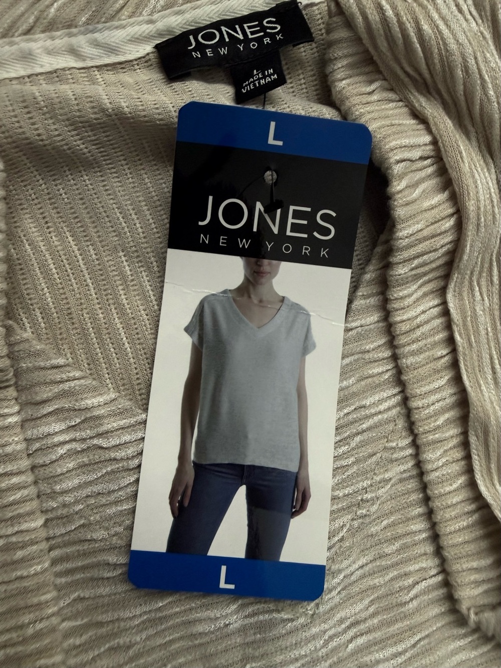Jones New York Ivory Textured Knit Top